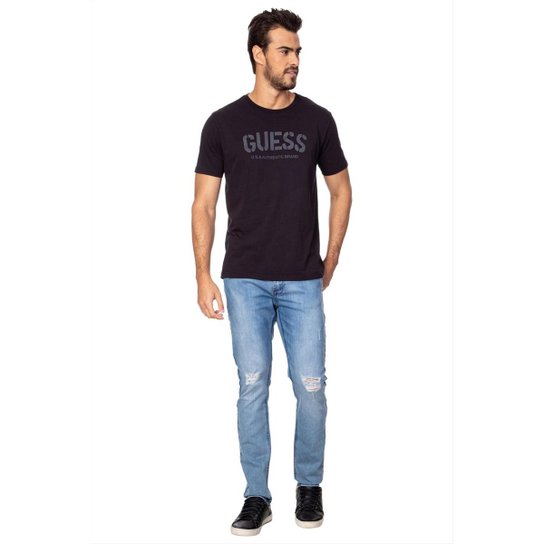 CALÇA JEANS GUESS SLIM TAPPER - Azul Menor preço em CALÇA JEANS GUESS SLIM TAPPER - Azul