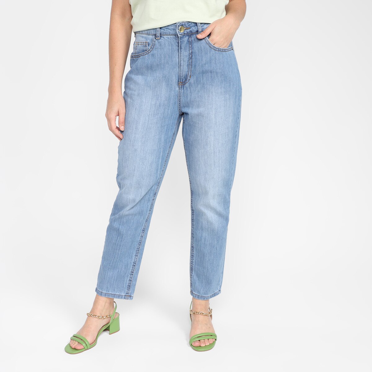 Calça Jeans Hering Mom Jeans Feminina - Azul | Netshoes