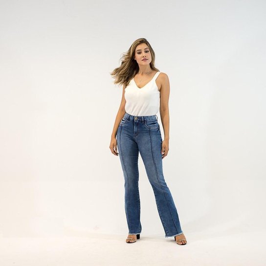 Calça Jeans Imporium Flare Cintura Média Cós Médio Feminino - Azul é ruim? Calça Jeans Imporium Flare Cintura Média Cós Médio Feminino - Azul é boa?