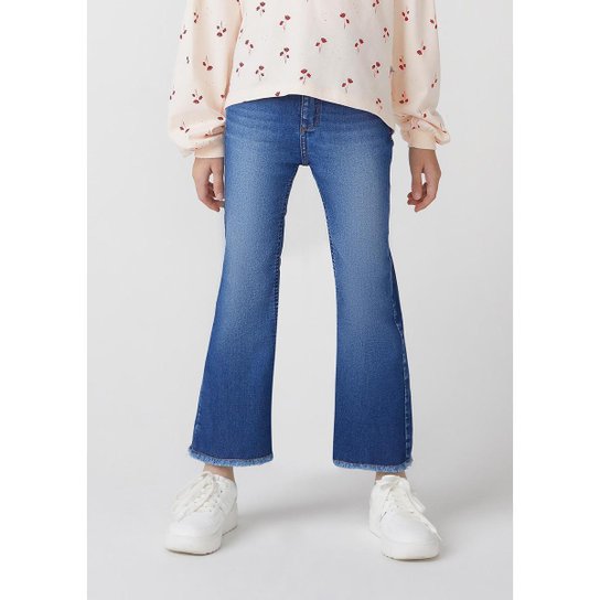 Calça Jeans Infantil Menina Cropped Flare - C5GA1ASN3 - Azul Menor preço em Calça Jeans Infantil Menina Cropped Flare - C5GA1ASN3 - Azul