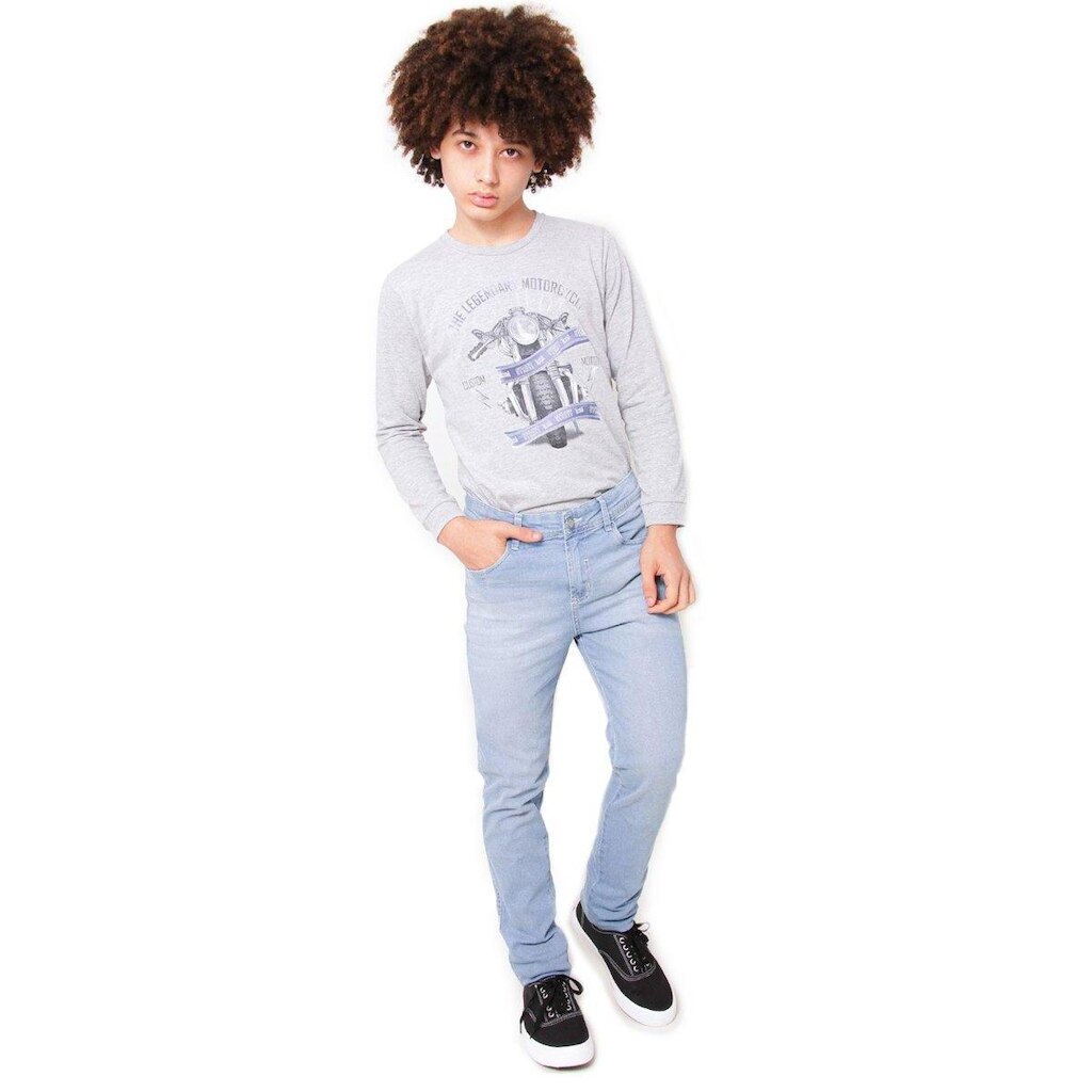 Calça Jeans Infantil Slim Claro Menino