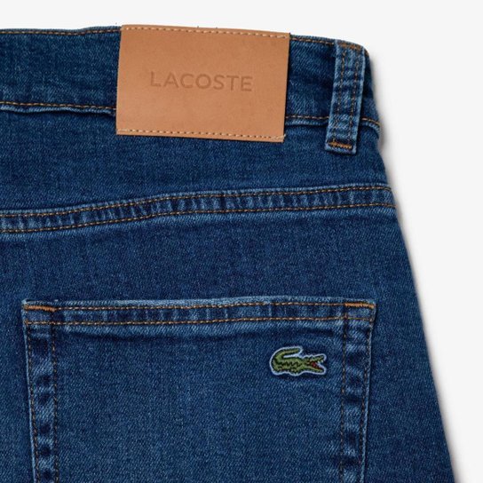 Calça jeans Lacoste masculina straight fit em algodão Jeans