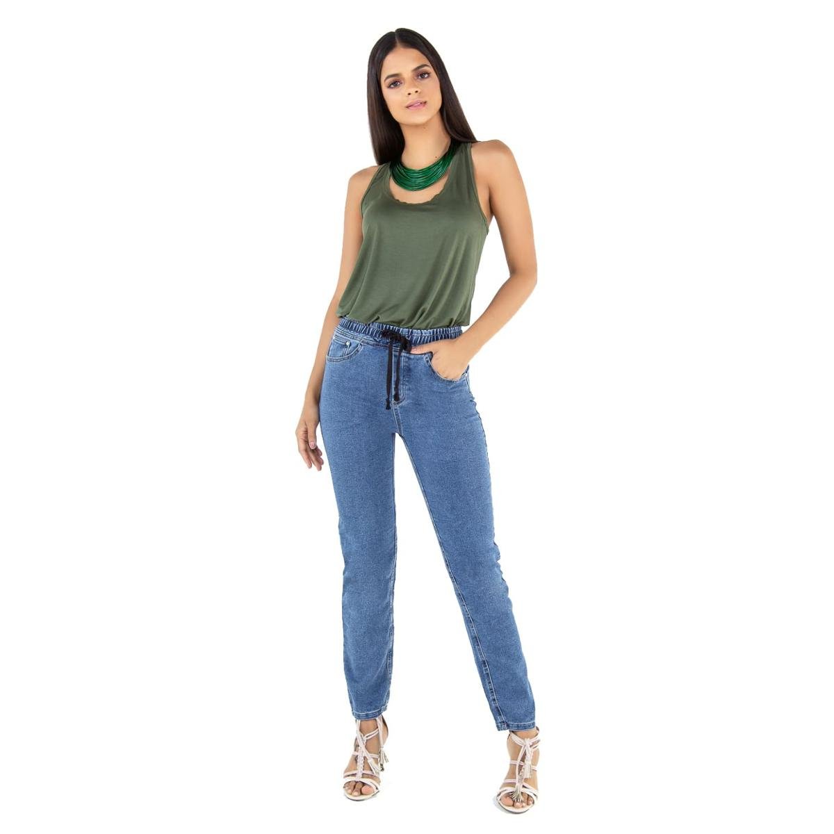 calca jeans jogger feminina