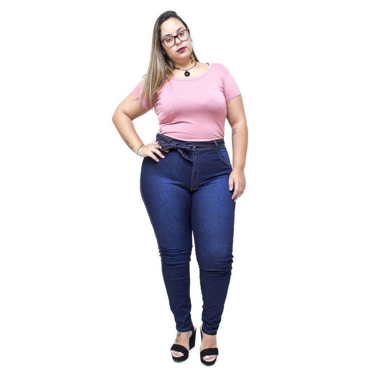 calça jeans com poliester estica