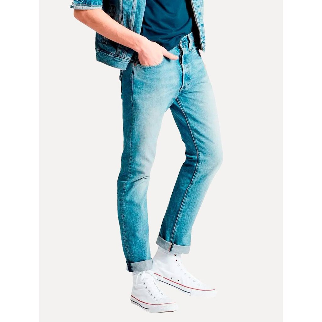 Calça Jeans Levis 501 Original Stretch Azul Clara