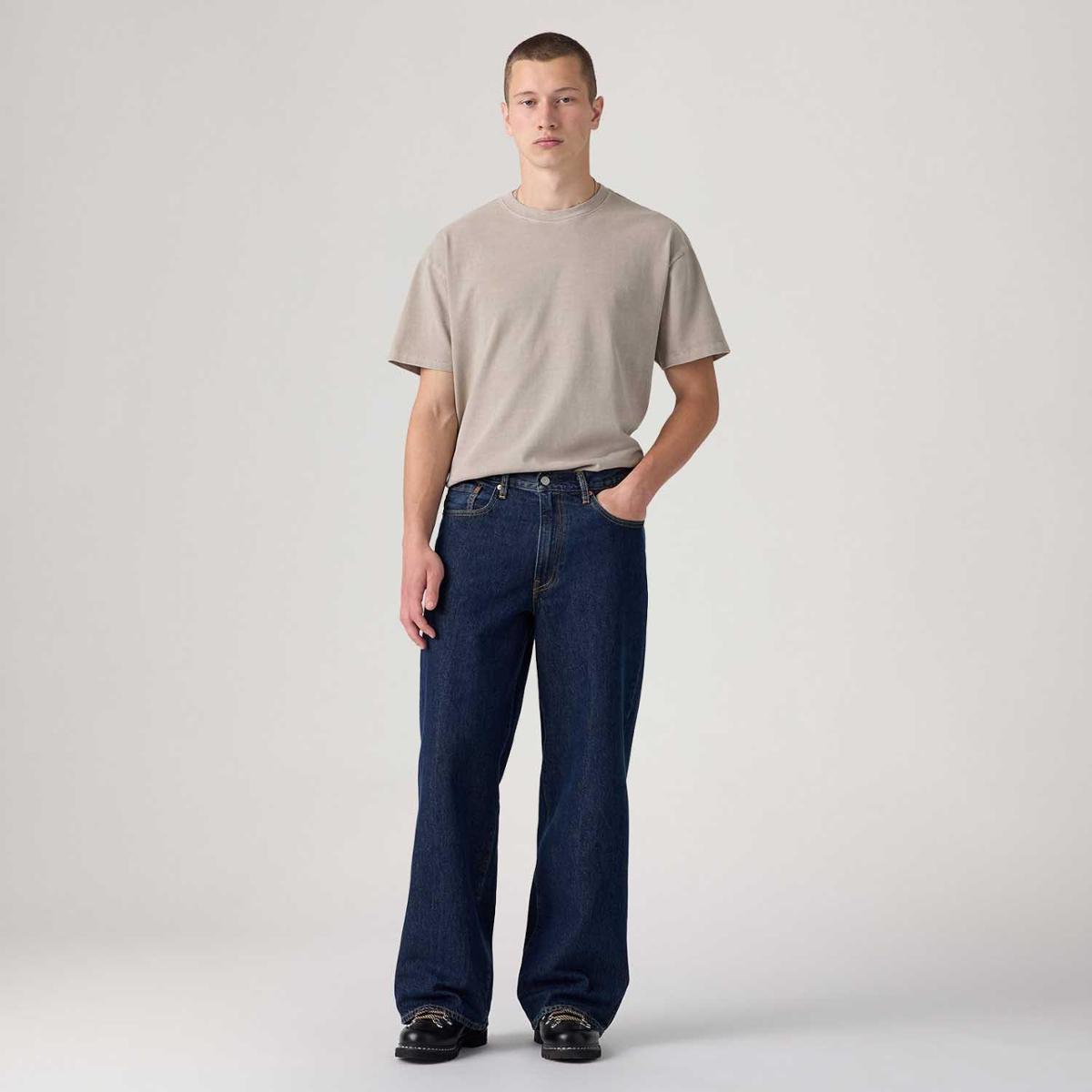 Calça Jeans Levi's Baggy Wideleg Lavagem Escura Masculina - Azul Escuro ...