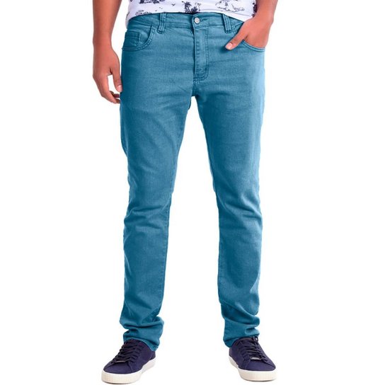 Calça Jeans Masculina Básica Slim Polo Wear - Azul Claro Menor preço em Calça Jeans Masculina Básica Slim Polo Wear - Azul Claro