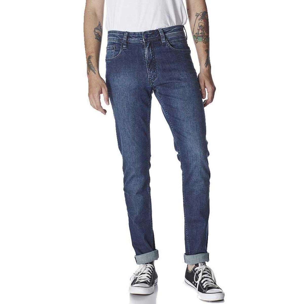 Calça Jeans Masculina Convicto Slim Bordada 38 - Azul-jeans Menor preço em Calça Jeans Masculina Convicto Slim Bordada 38 - Azul-jeans