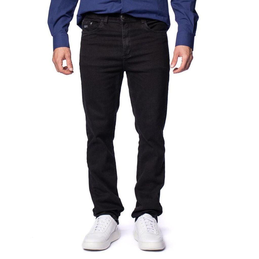 Calça Jeans Masculina Max Denim Reta Lisa Preta
