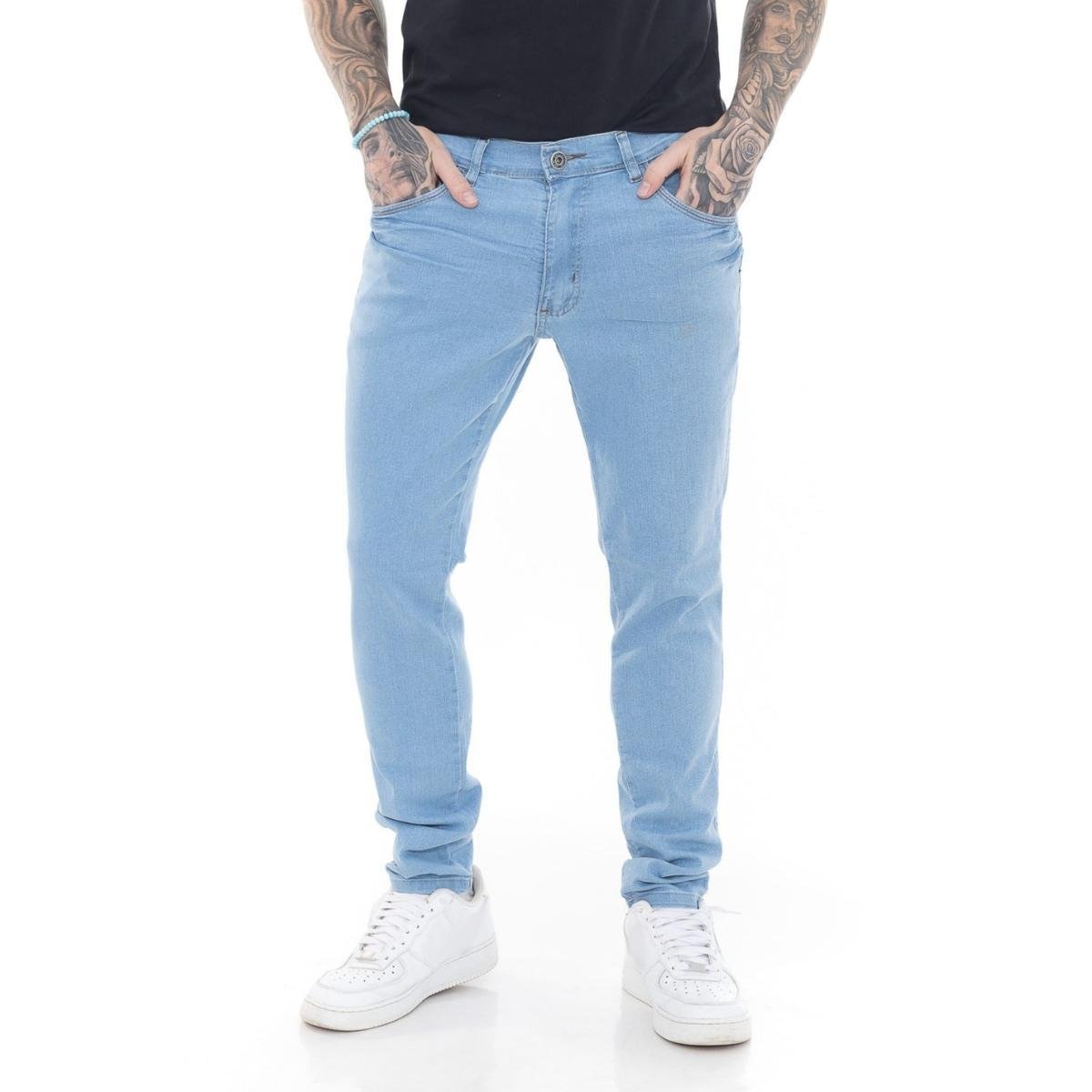 Calça jeans Masculina Skinny Délavé Street Menor preço em Calça jeans Masculina Skinny Délavé Street