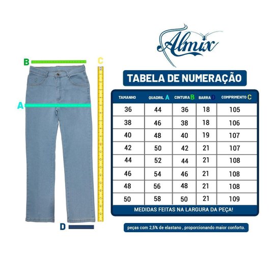 Calça Jeans Masculina Tradicional  ALMIX