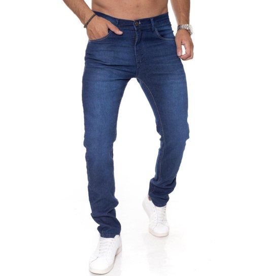 Calça Jeans Mega Skinny Dark Blue II Comfortavel Original - Masculino Azul - Azul Menor preço em Calça Jeans Mega Skinny Dark Blue II Comfortavel Original - Masculino Azul - Azul