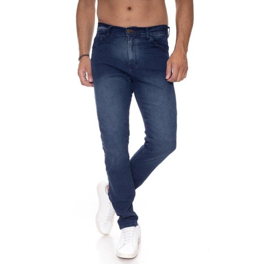 Calça Jeans Mega Skinny Fashion Premium Original - Masculino Azul - Azul Menor preço em Calça Jeans Mega Skinny Fashion Premium Original - Masculino Azul - Azul