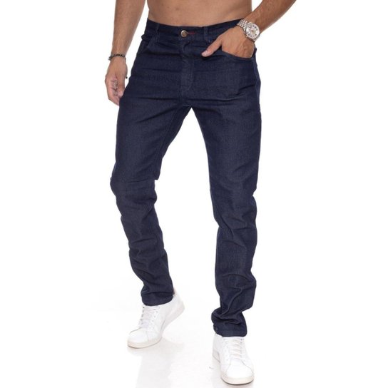 Calça Jeans Mega Slim Blue Dark Fashion Comfortavel Original - Masculino Azul - Azul Menor preço em Calça Jeans Mega Slim Blue Dark Fashion Comfortavel Original - Masculino Azul - Azul
