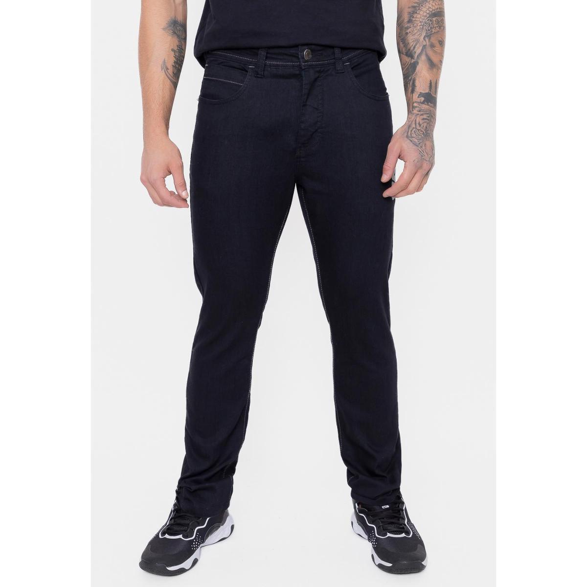 Calca Jeans Preta Slim Masculina em promoção na Netshoes!