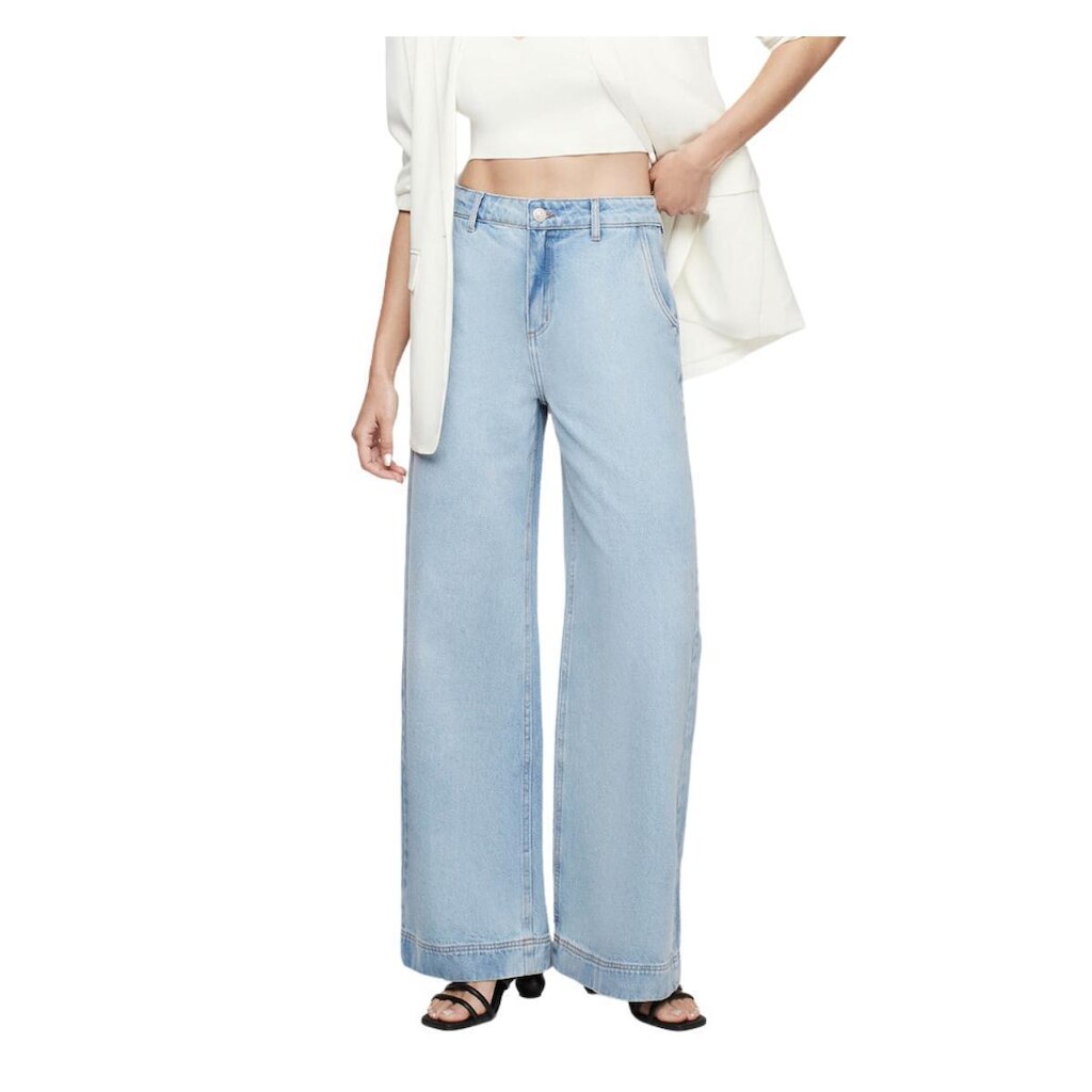 Calça Jeans Pantalona Cintura Média E-co2 Denim Dzarm
