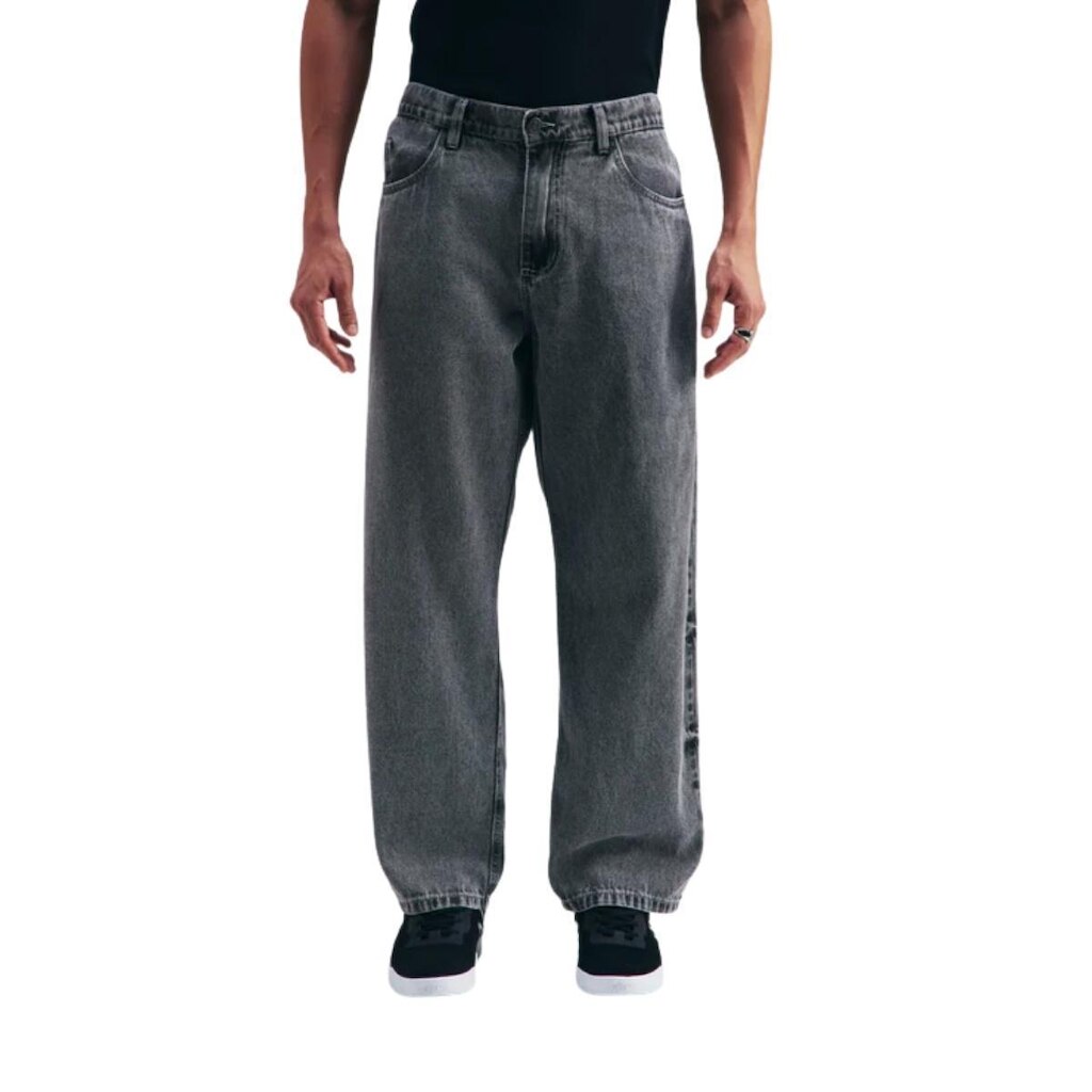 Calça Jeans Plano C Baggy Stonada Washed Grey