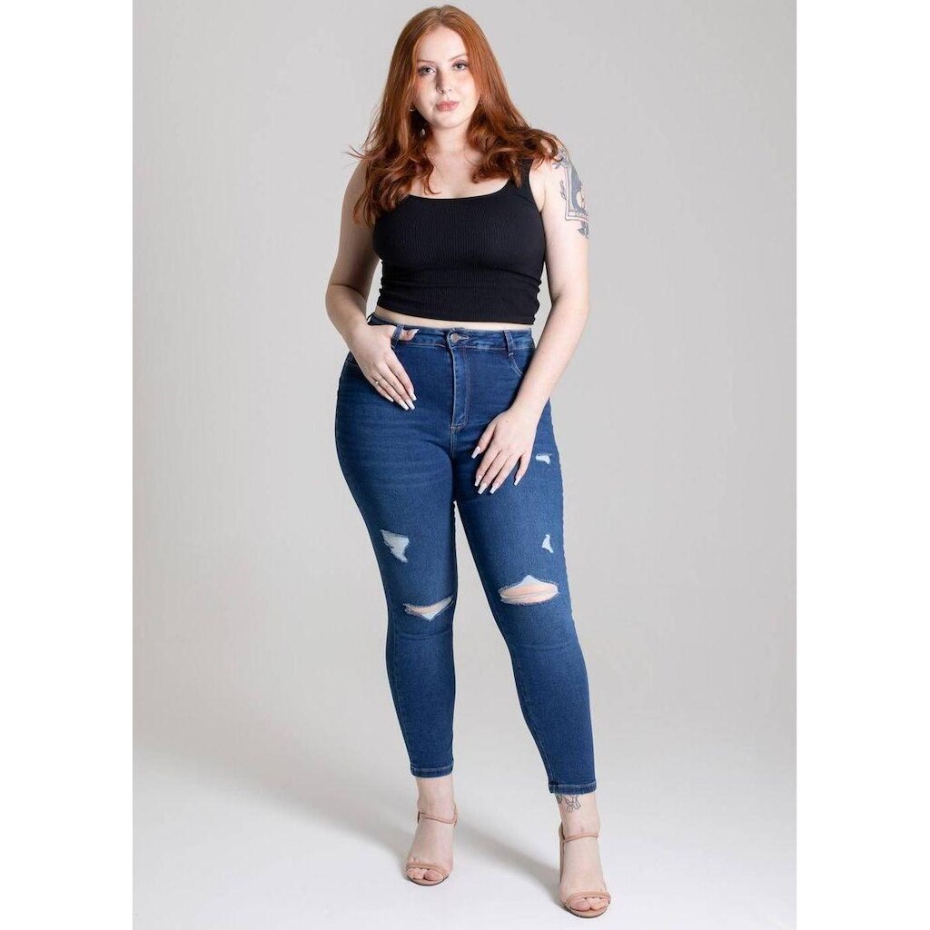 Calça Jeans Plus Size Cropped - 276870 - IND. 54