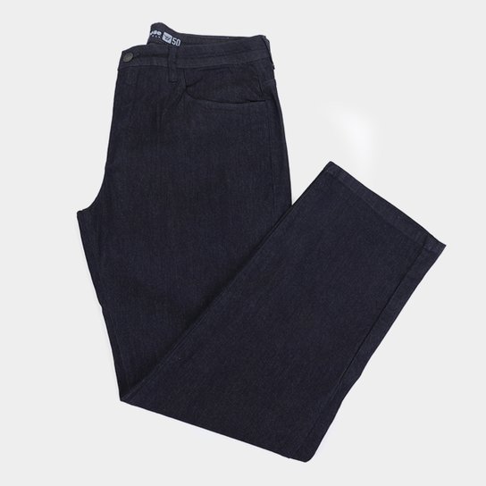 Calça Jeans Plus Size Hang Loose Lisa Masculina - Preto+Azul Menor preço em Calça Jeans Plus Size Hang Loose Lisa Masculina - Preto+Azul