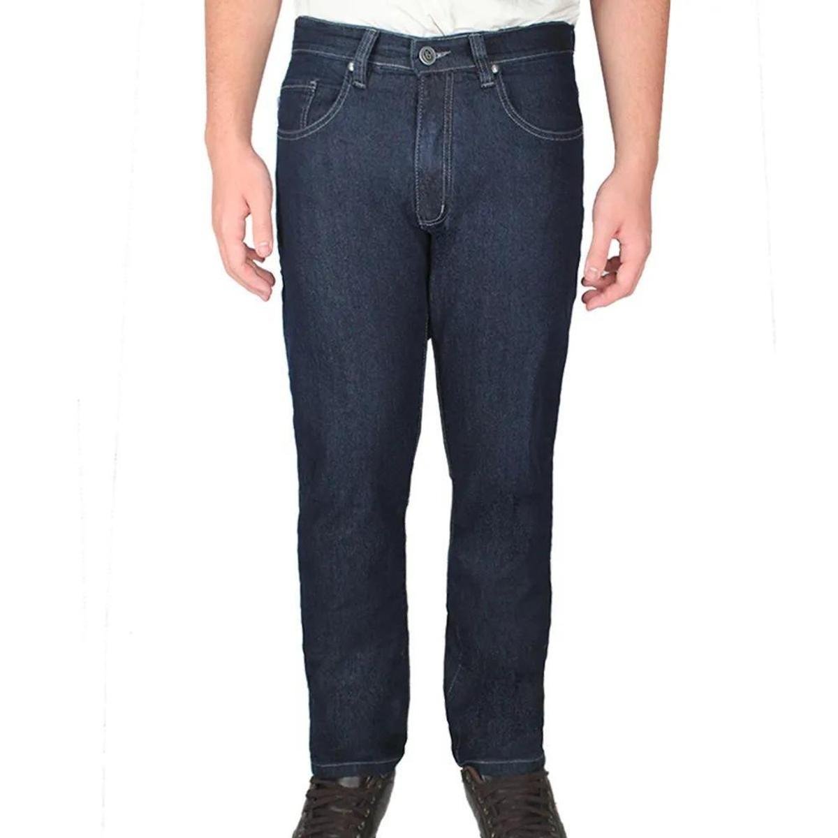 Calça Jeans R7Jeans Masculina Modelo Tradicional Com Elastano Azul Escuro