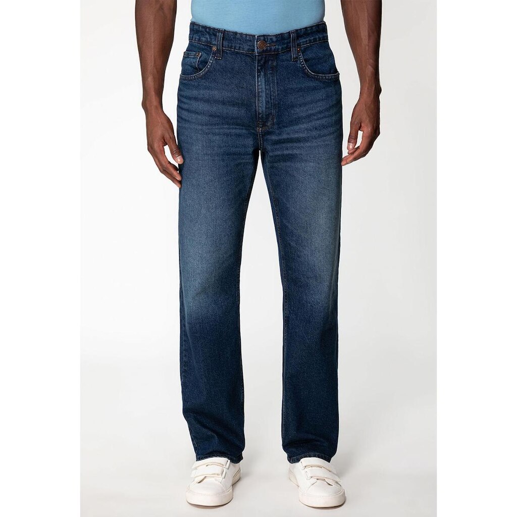 Calça Jeans Relaxed Straight Azul Escuro