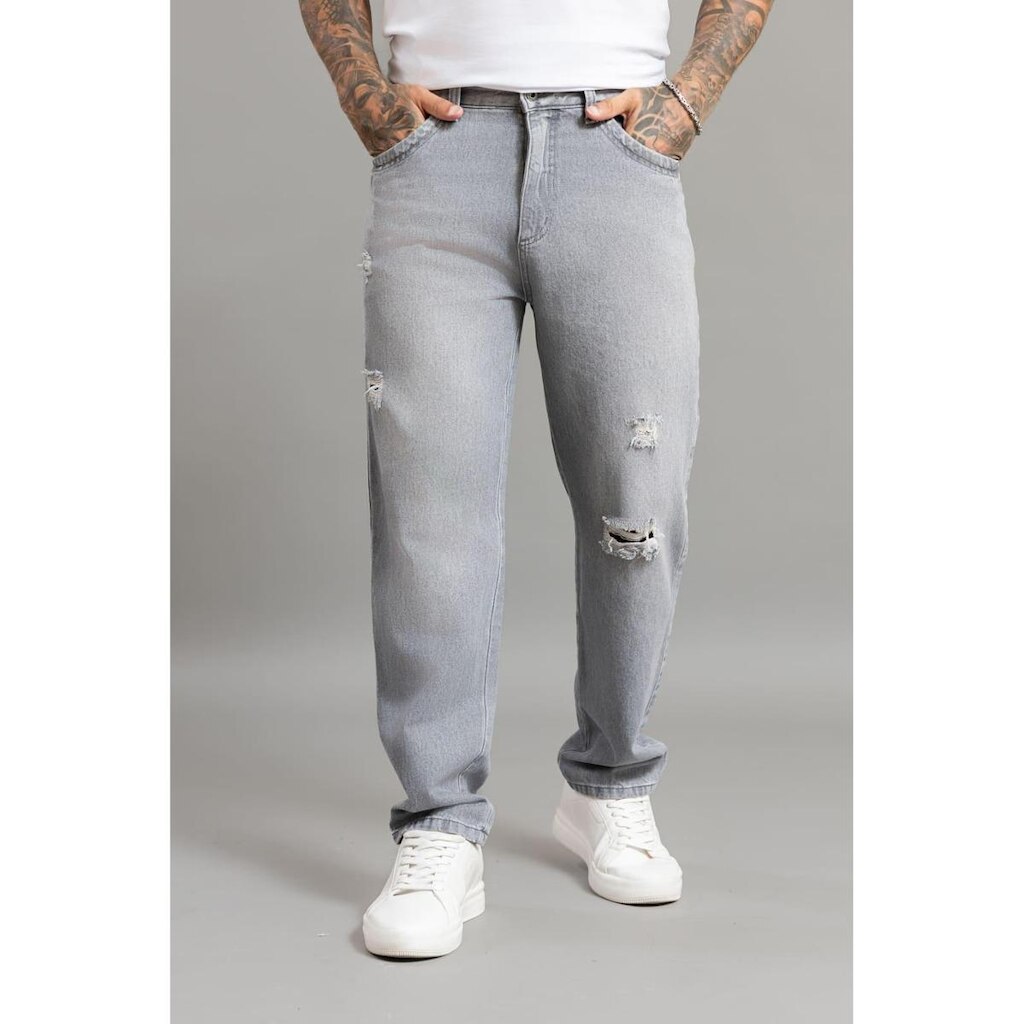Calça Jeans Reta Com Rasgos E Estilo Despojado Dialogo