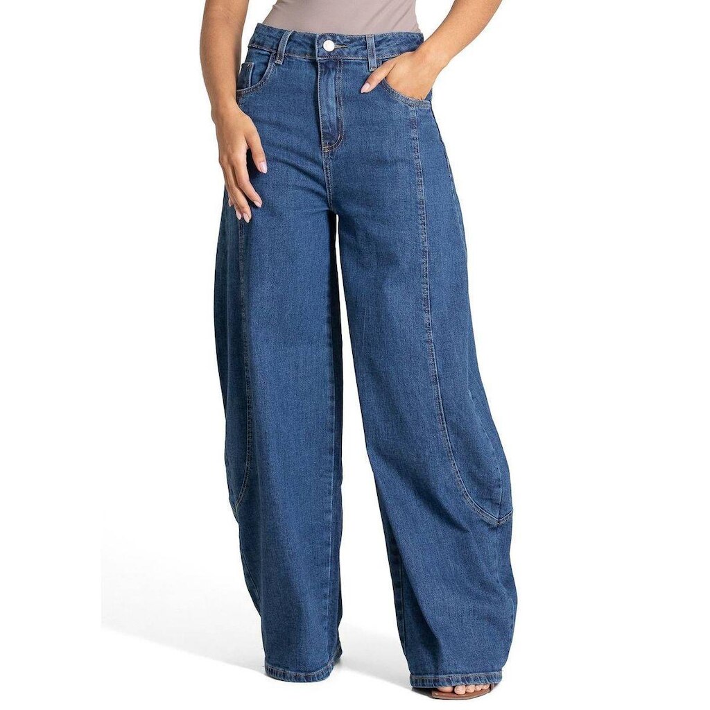 Calça Jeans Sawary Balloon - 283464 - Azul escuro 40