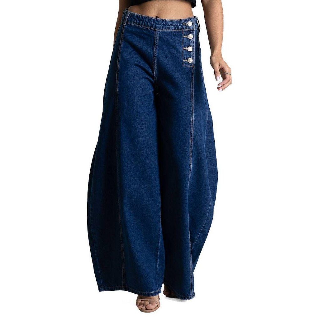 Calça Jeans Sawary Balloon - 283726 - Azul escuro 38