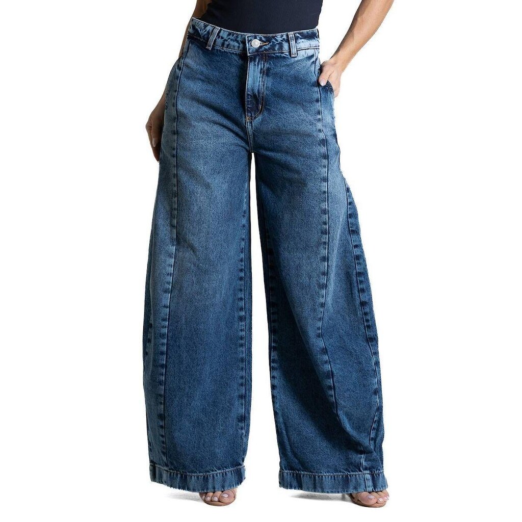 Calça Jeans Sawary Balloon - 283802 - Azul médio claro 36