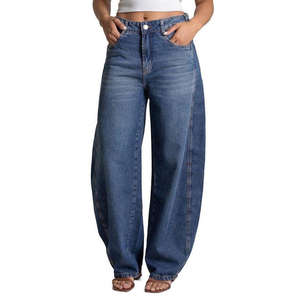 Calça Jeans Sawary Barrel - 282877 - Azul 42