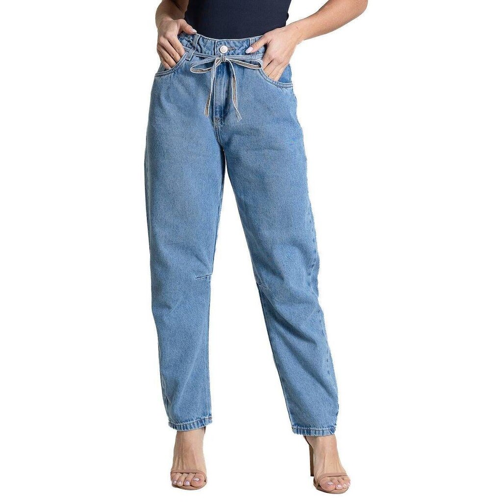 Calça Jeans Sawary Barrel - 283728 - Azul médio claro 40