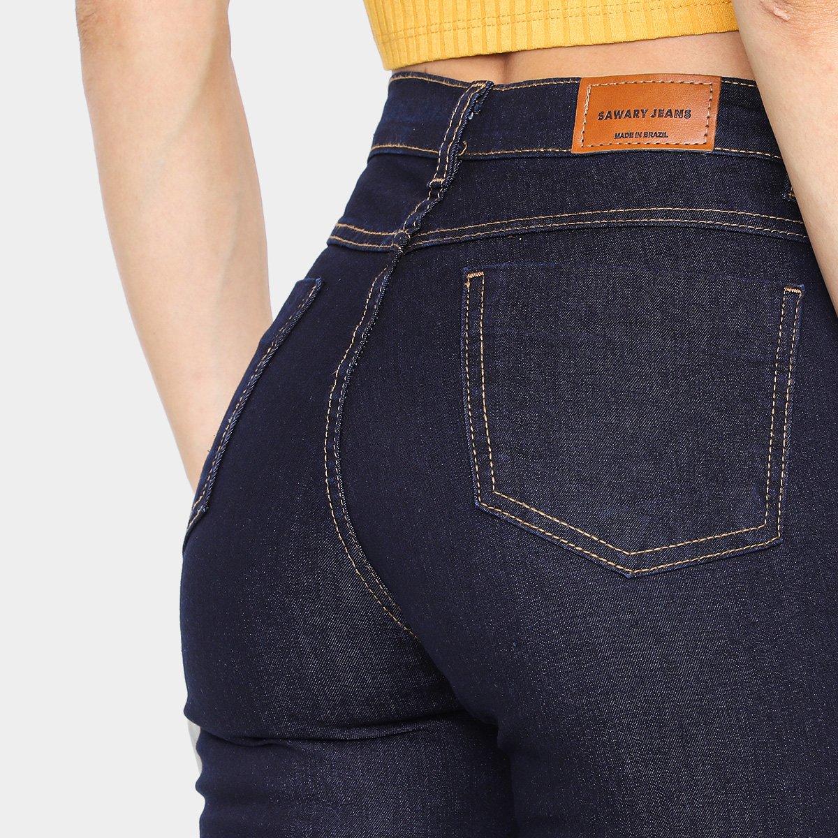 Calça Jeans Sawary Bootcut Cintura Alta Elastano Feminina - 2