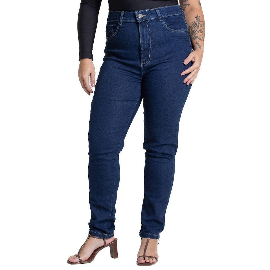 Calça Jeans Sawary Cigarrete Plus Size - 282088 - Azul medio 46
