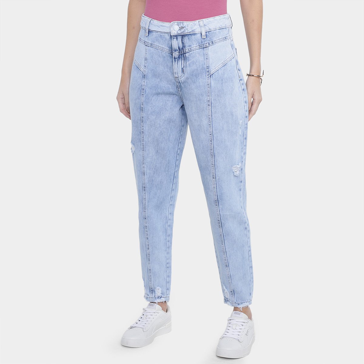 High Waist CalÃ§as Cintura Subida Bershka Calça Jeans Sawary