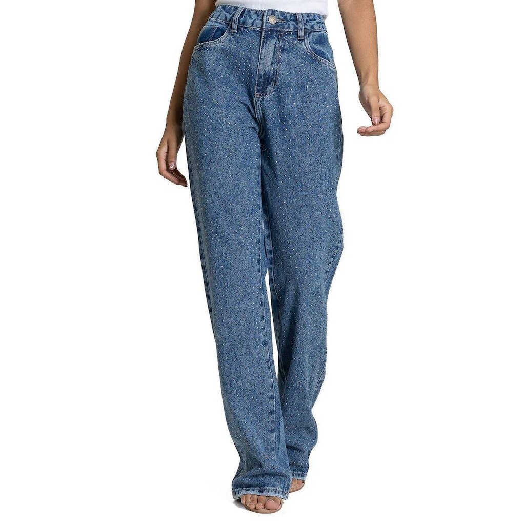 Calça Jeans Sawary Reta Brilho - 283153 - Azul médio 38