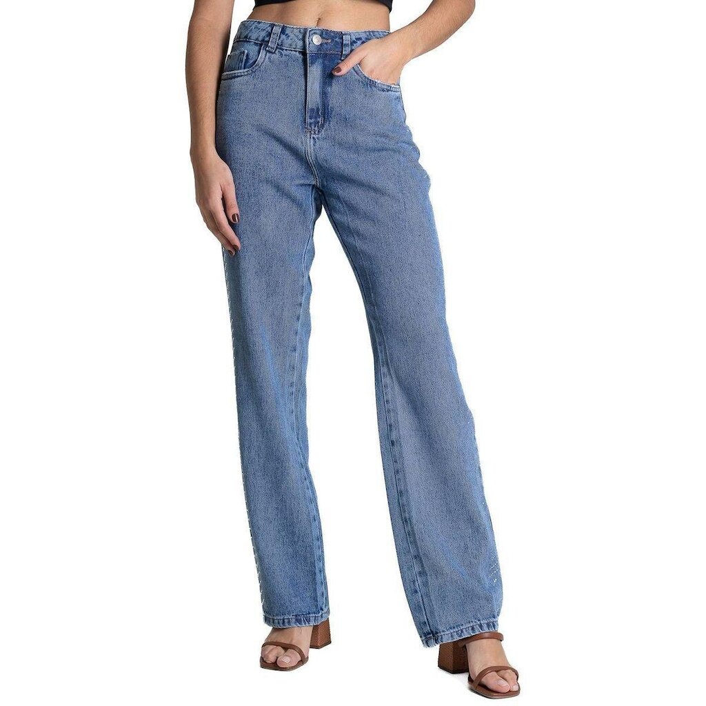 Calça Jeans Sawary Reta Brilho - 283674 - Azul médio 42