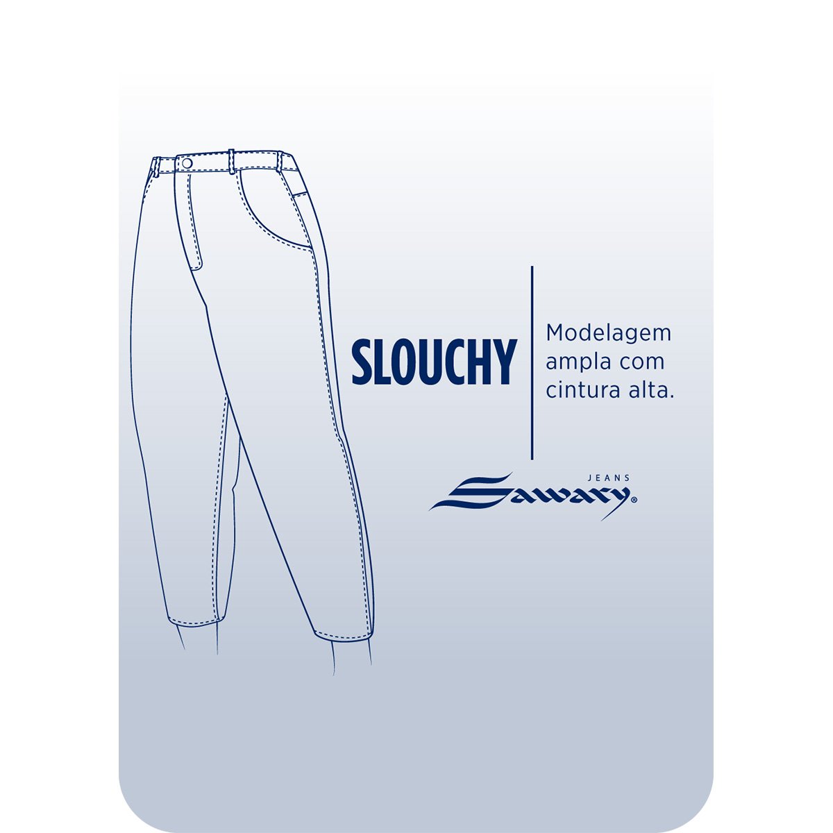 Calça Jeans Sawary Slouchy Elastano Feminina - 4
