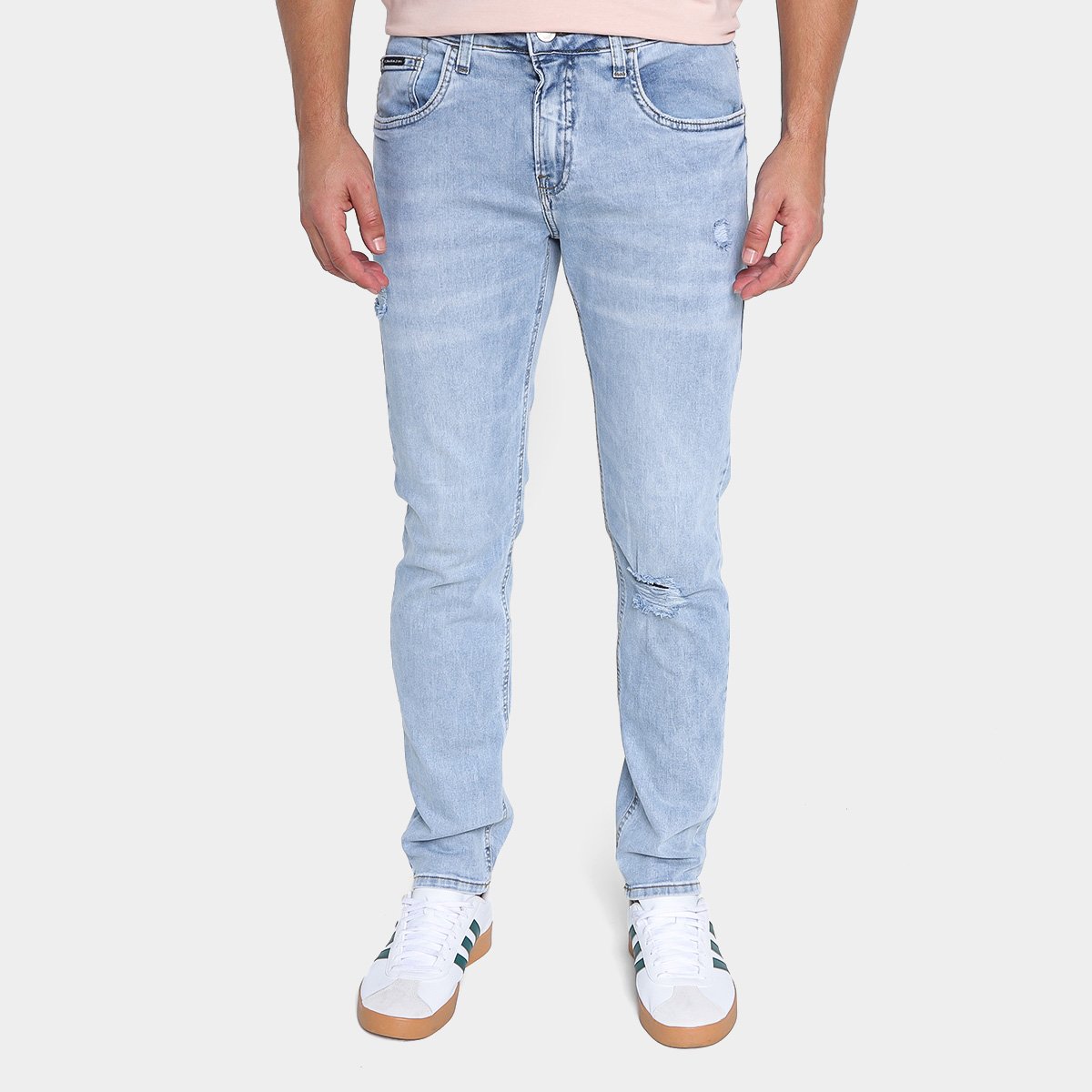 Calça Jeans Skinny Calvin Klein Puídos Masculina Menor preço em Calça Jeans Skinny Calvin Klein Puídos Masculina