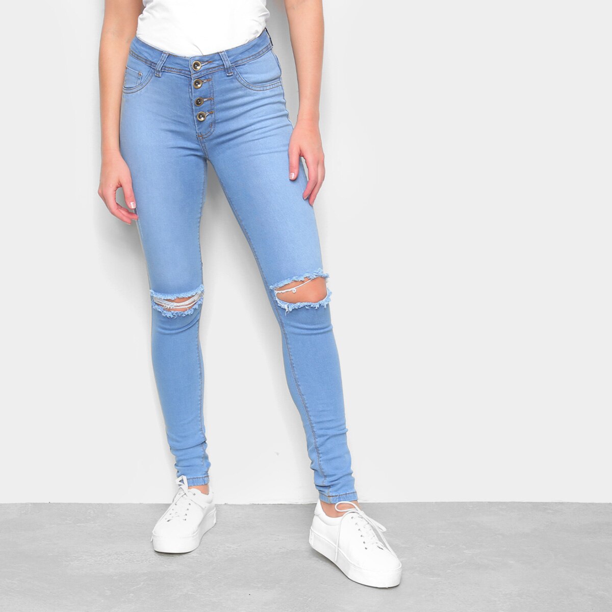 calça jeans feminina com rasgos