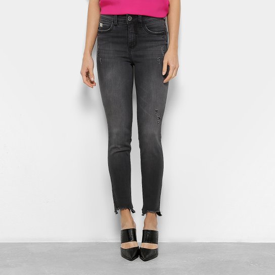 Calça Jeans Skinny Colcci Bia Cintura Média Feminina - Preto
