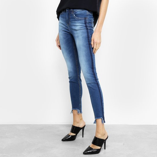 Calça Jeans Skinny Colcci Cory Cintura Média Feminina - Azul