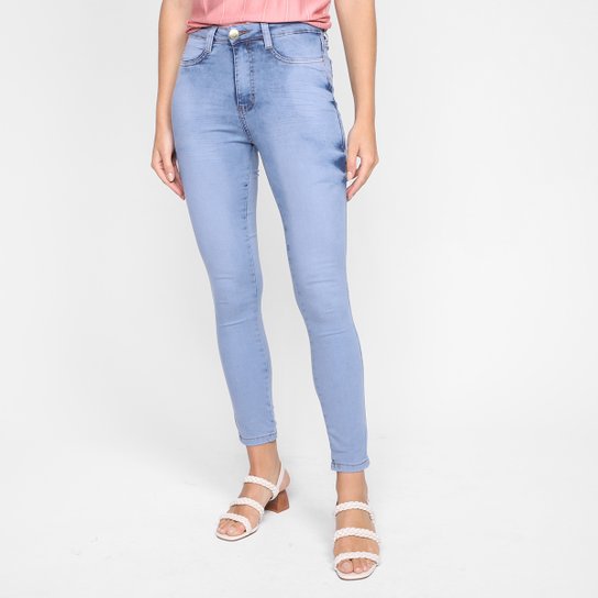 Calça Jeans Skinny Ecxo Estonada Feminina - Azul Menor preço em Calça Jeans Skinny Ecxo Estonada Feminina - Azul