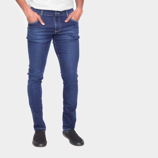 Calça Jeans Skinny Grifle Masculina - Azul Menor preço em Calça Jeans Skinny Grifle Masculina - Azul