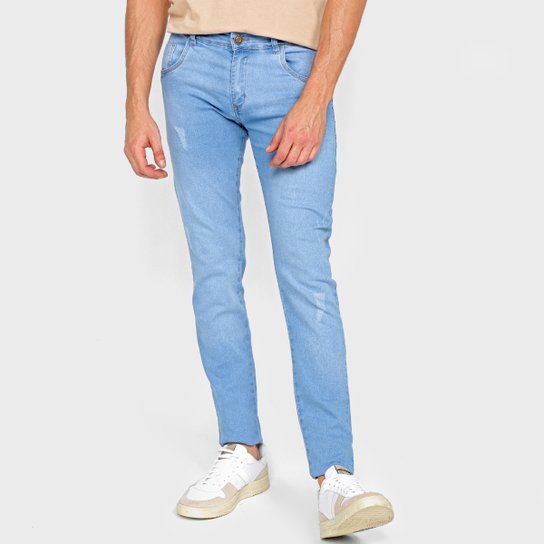 Calça Jeans Skinny Grifle Masculina - Azul Menor preço em Calça Jeans Skinny Grifle Masculina - Azul