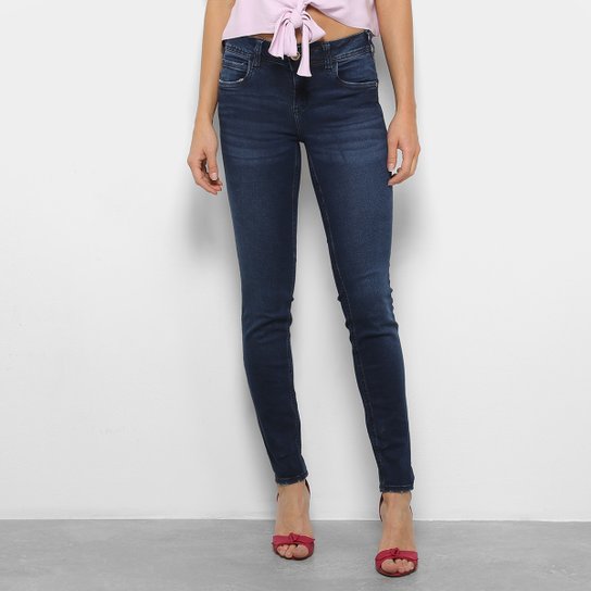 Calça Jeans Skinny Katy Cintura Média Feminina - Azul Escuro