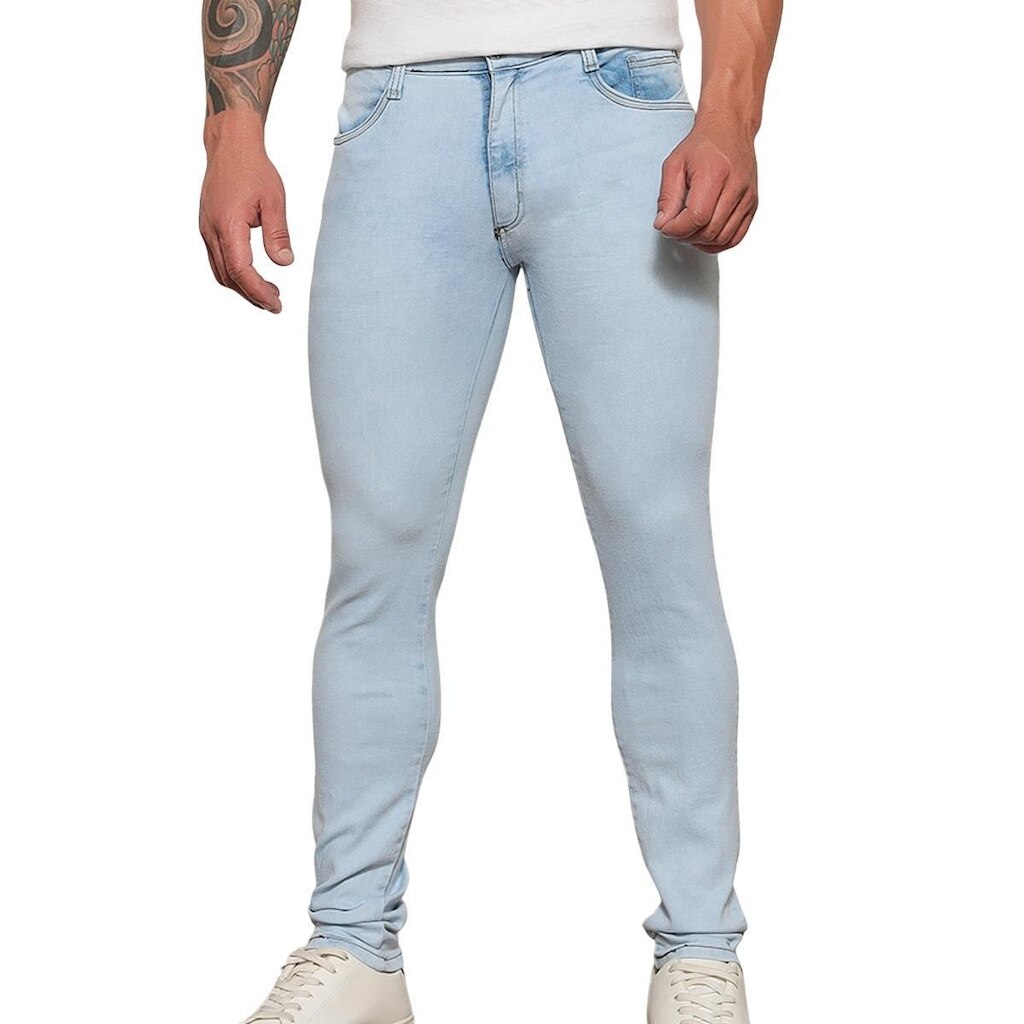 Calça Jeans Skinny Masculina Delavê com Elastano