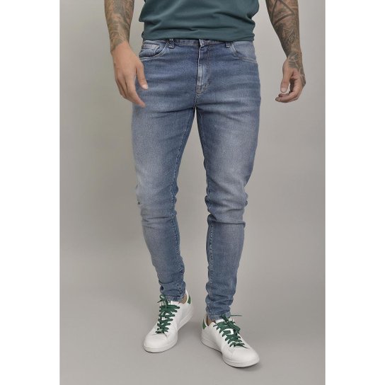 Calça Jeans Skinny Masculina Regular Dialogo Jeans - Azul Menor preço em Calça Jeans Skinny Masculina Regular Dialogo Jeans - Azul