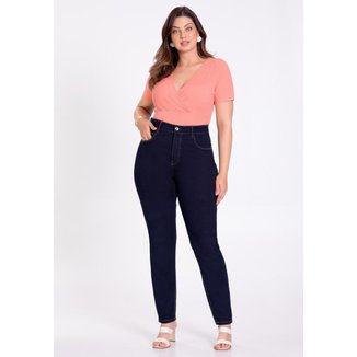 Calça Jeans Skinny Plus Size Chapa Barriga