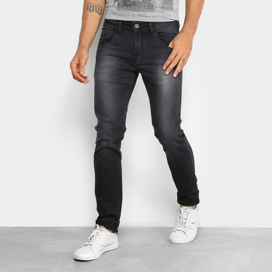 Calça Jeans Skinny Rock & Soda Estonada Masculina - Cinza