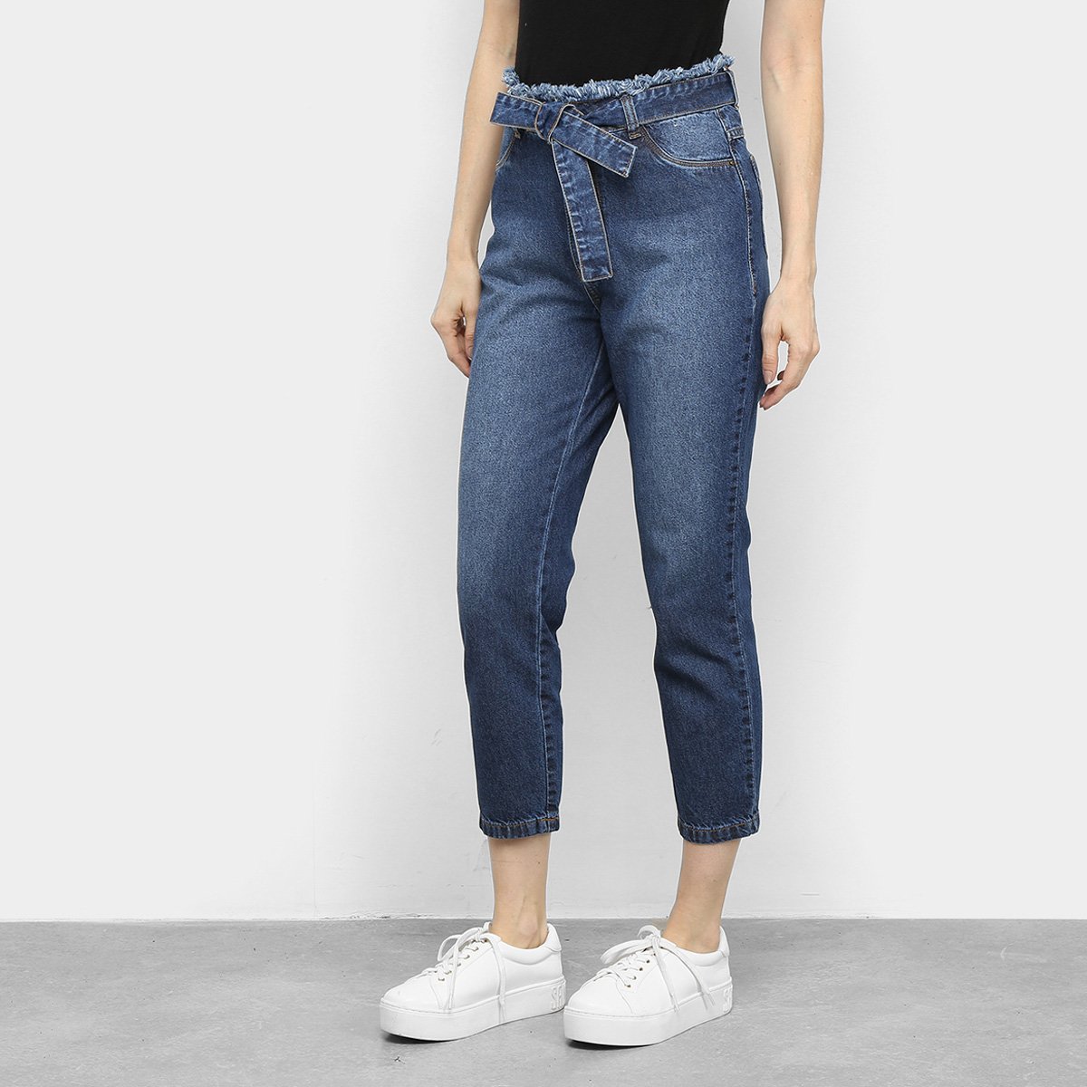calça jeans clochard cintura alta